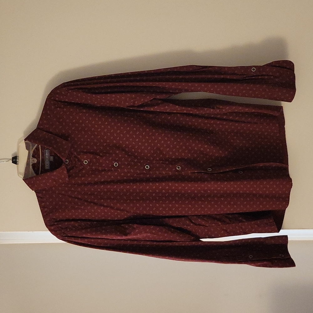 Red button up shirt